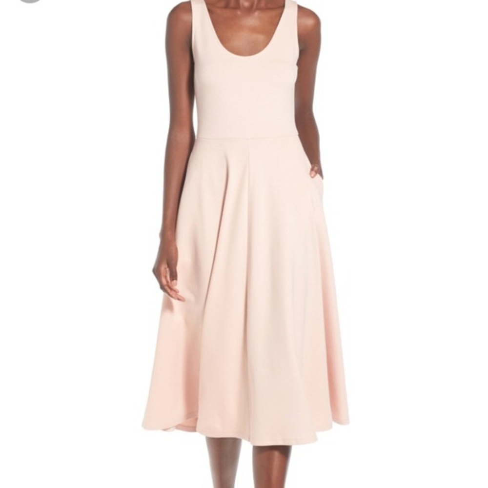Leith Stretch Knit Midi Dress Blush (L)